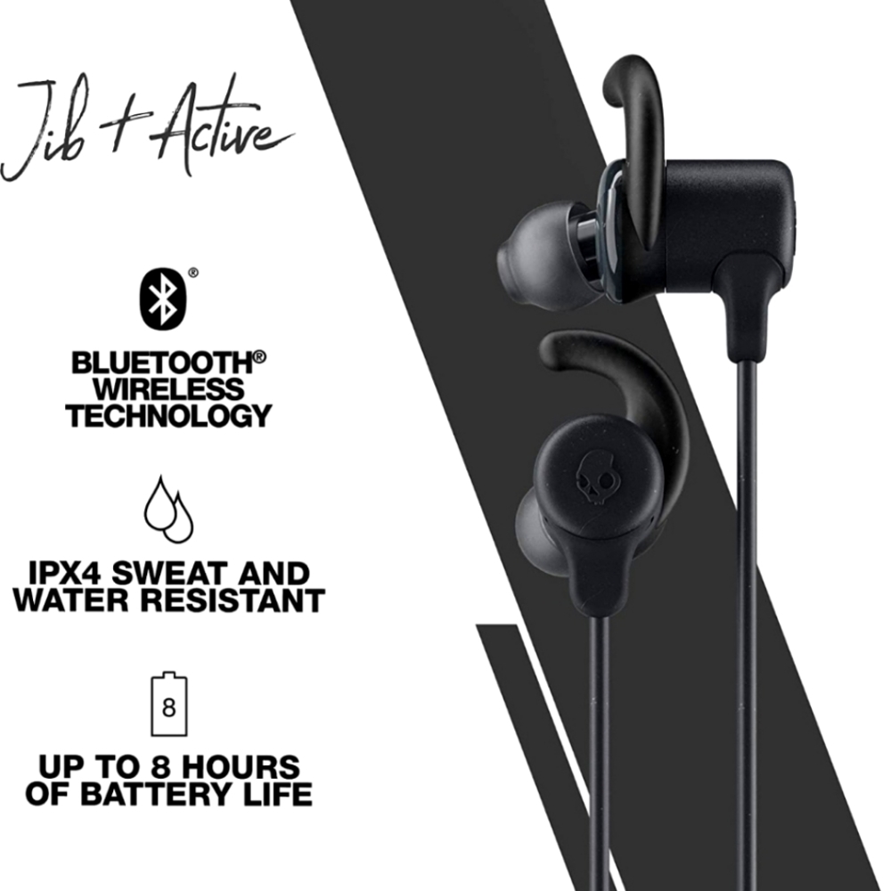 Two Pairs of Skullcandy Jib+ Active Wireless In-Ear Earbud - Black